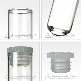 Provrör med slät kant, odlingsrör, provrörssortiment, rund, vara flat eller konisk, screentryck på glaset